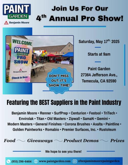 Paint Garden 4th Annual Pro Show May 17, 2025 Temecula, CA